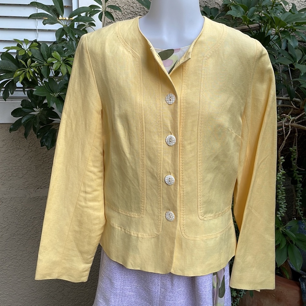 New vintage yellow Susan Bristol linen jacket